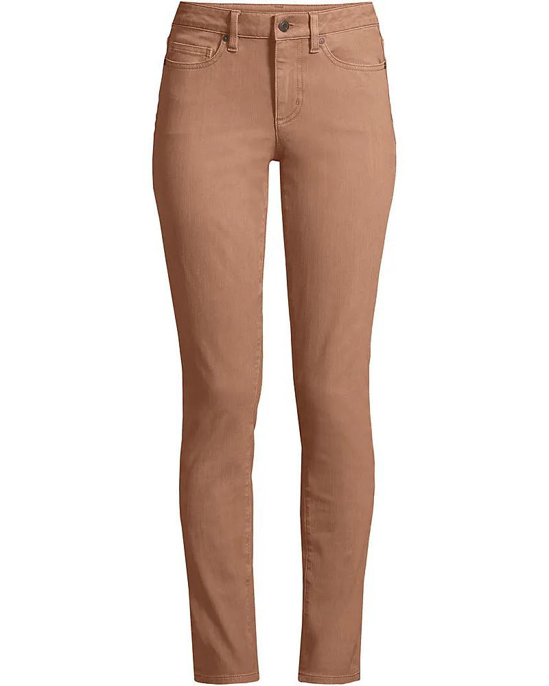 Lands' End Farbige Slim Fit 360° Stretch Jeans, Damen, Größe plus, Braun, Baumwoll-Mischung, by Braun