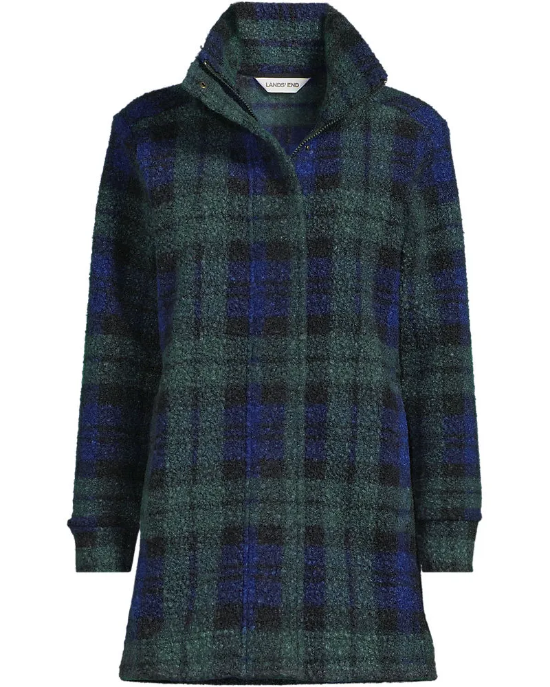 Lands' End Gemusterte Bouclé-Jacke, Damen, Größe plus, Grün, Polyester, by Grün