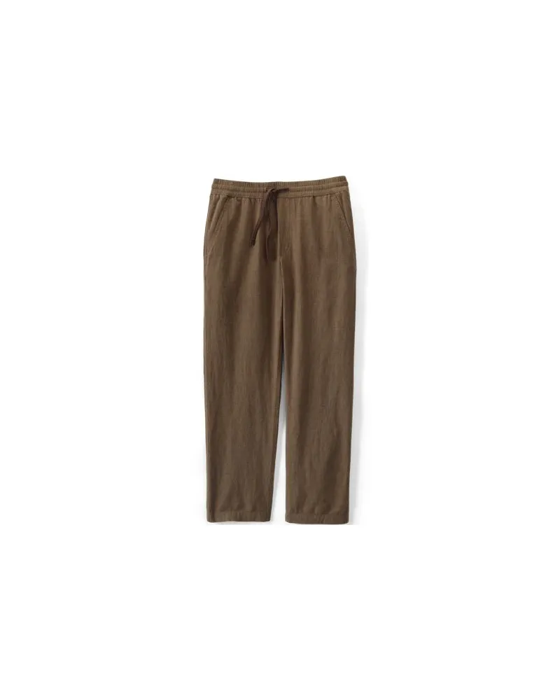 Lands' End Classic Fit Schlupfbund-Hose aus Leinenmix, Herren, Größe:60 regular, Braun, Leinen/Baumwoll-Mischung, by Braun