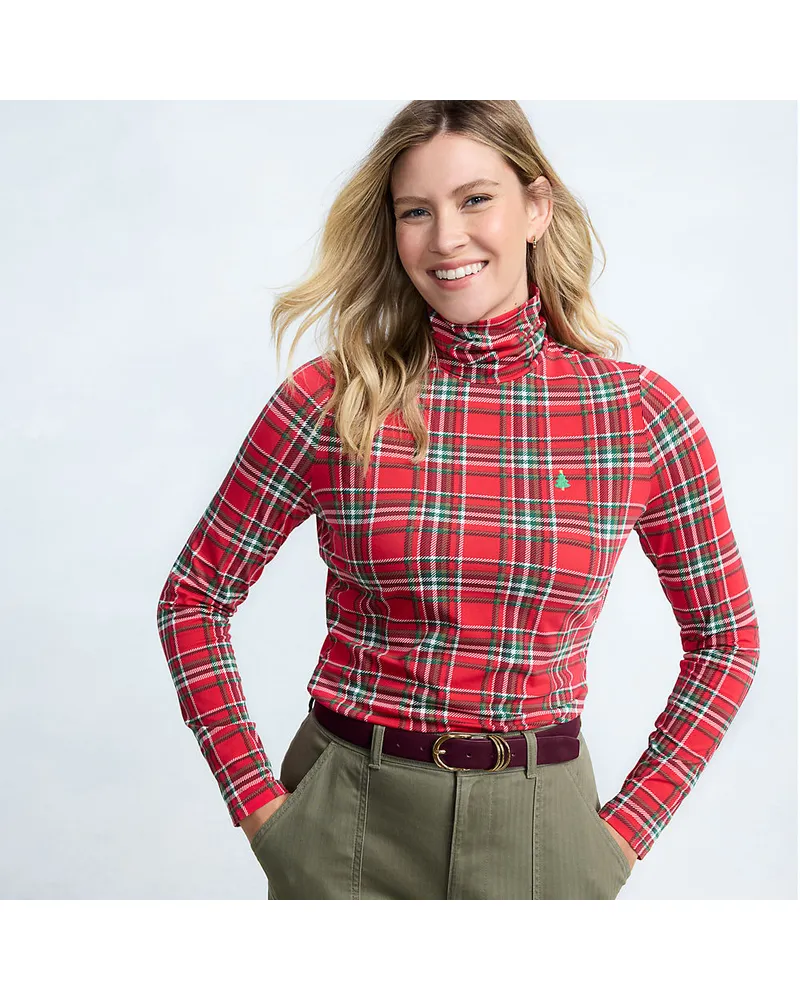 Lands' End Rollkragenshirt aus Baumwoll/Modalmix, Damen, Größe regular, Rot, Baumwolle/Elasthan/Baumwolle Modal, by Rot