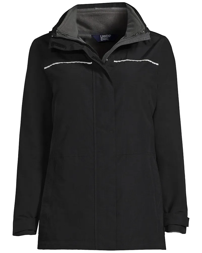 Lands' End 3-in-1-Squalljacke, Damen, Größe regular, Schwarz, Nylon, by Schwarz
