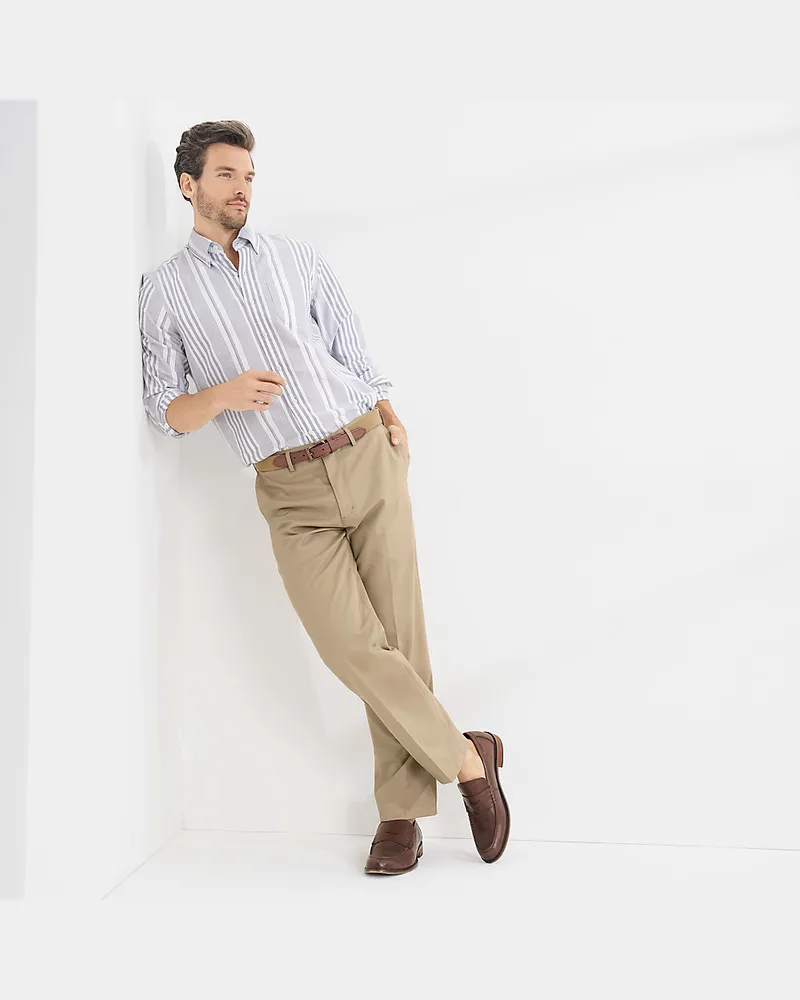 Lands' End Bügelleichte Chinos mit Komfortbund, Herren, Größe regular, Beige, Baumwolle, by Beige