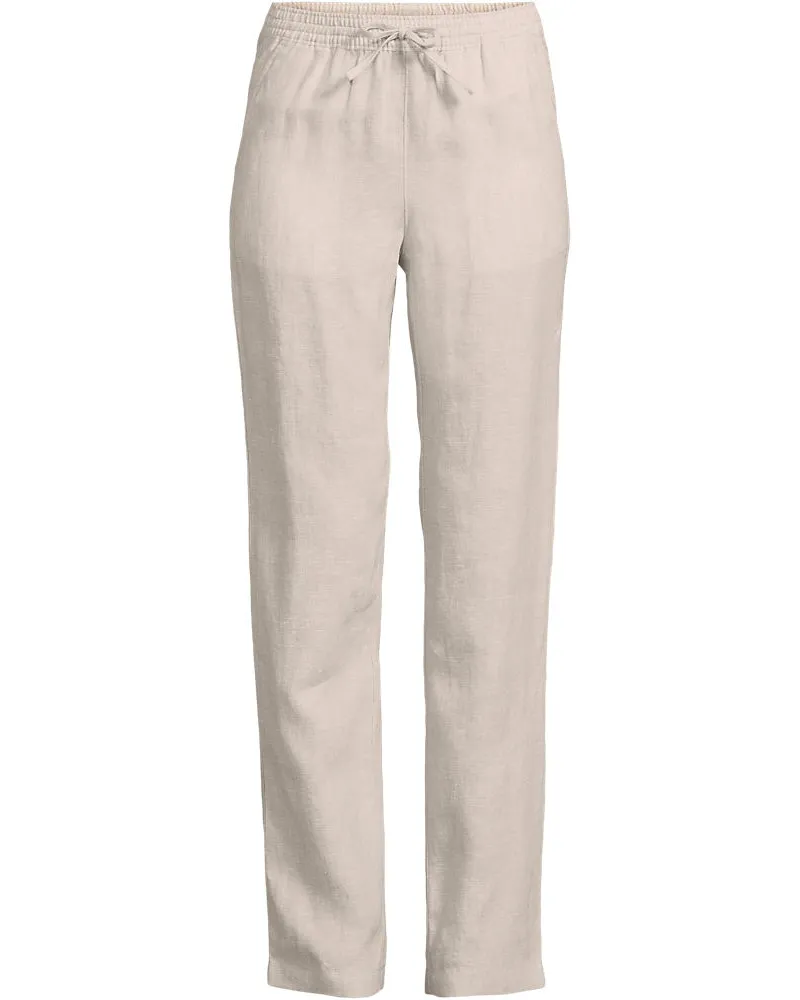 Lands' End Relaxte Premium Reinleinen-Schlupfhose, Damen, Größe plus, Weiß, Leinen, by Weiß