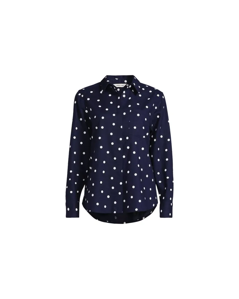 Lands' End Bedruckte Soft Ease Hemdbluse im Leinenmix, Damen, Größe plus, Blau, Baumwolle/Leinen, by Blau