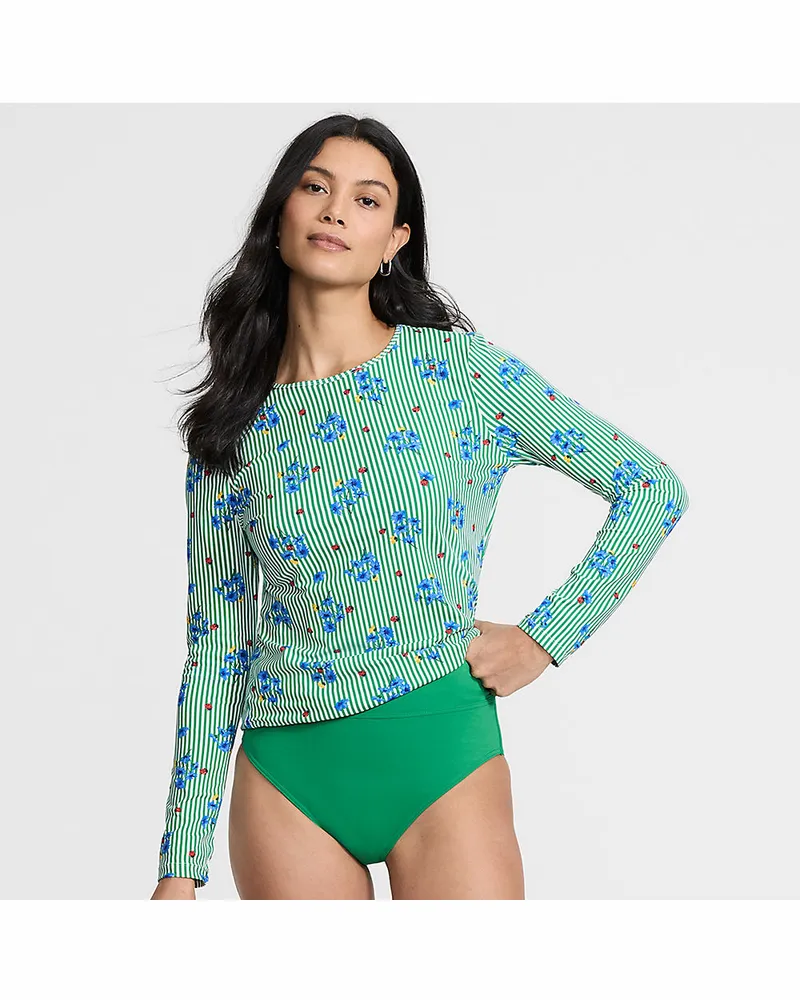 Lands' End Bikinihose zum Umschlagen, High Waist, Damen, GrÃ¶ÃŸe regular, GrÃ¼n, Nylon-Mischung, by Grã¼n