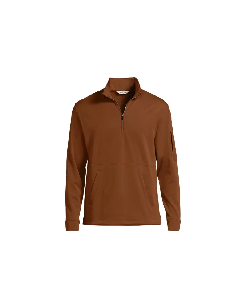 Lands' End Piqué Performance-Zipperpullover, Herren, Größe:60 regular, Orange, Polyester-Mischung, by Orange