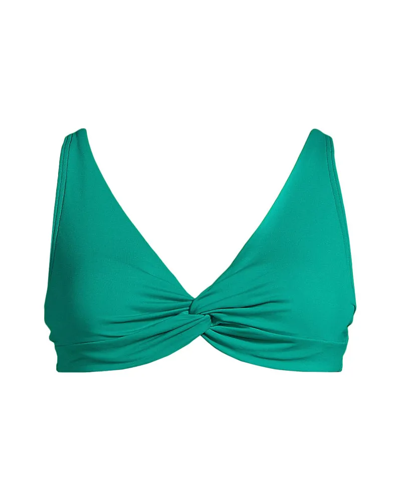 Lands' End Bikinitop mit Twist-Detail in F-Cup, Damen, Größe regular, Grün, Elasthan/Nylon-Mischung, by Grün