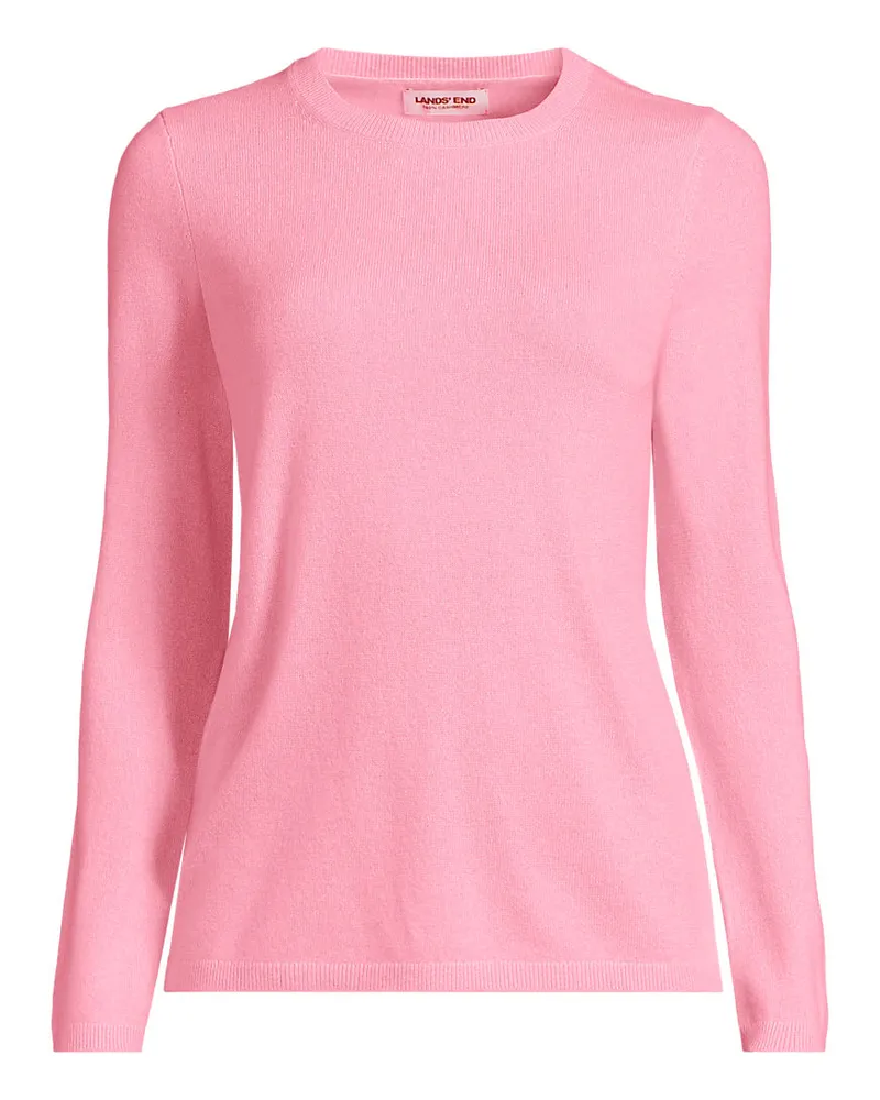 Lands' End Kaschmir-Pullover mit rundem Ausschnitt, Damen, Größe petite, Pink, Kaschmir, by Pink