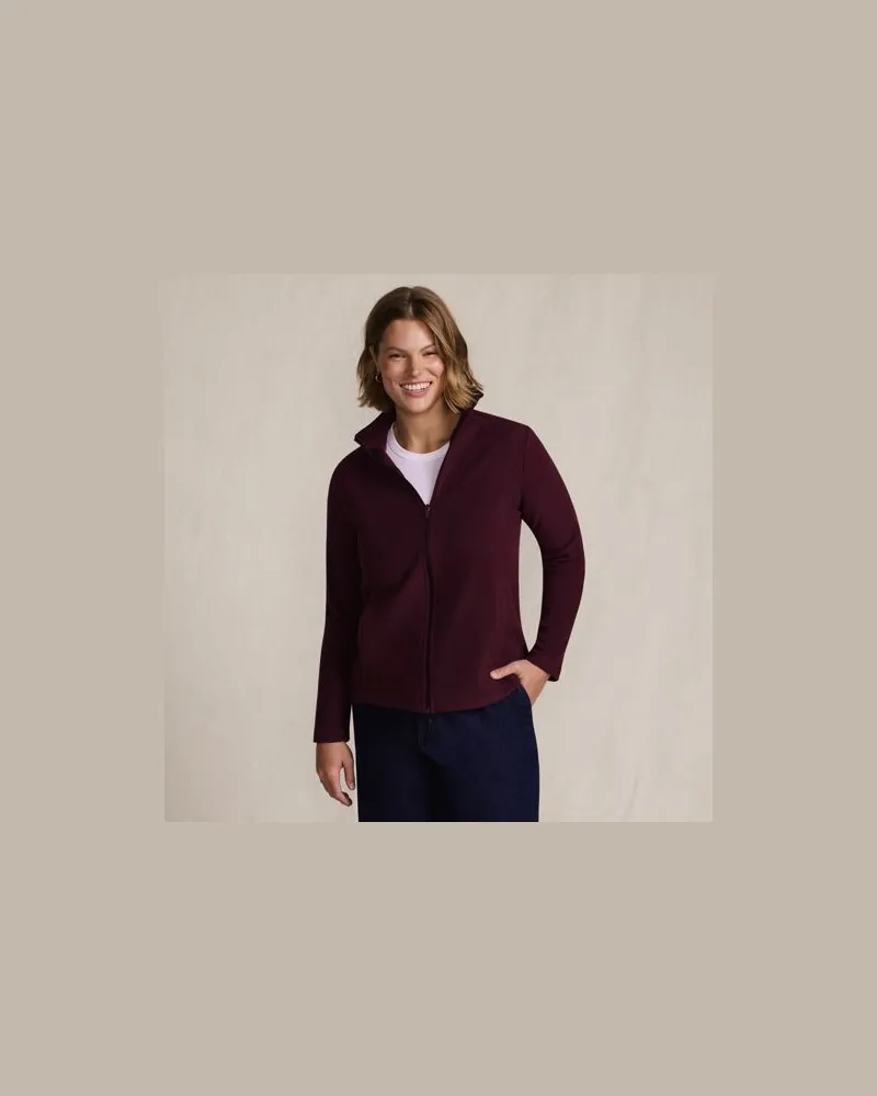 Lands' End Anyweather Fleece-Jacke, Damen, Größe petite, Rot, Polyester, by Rot