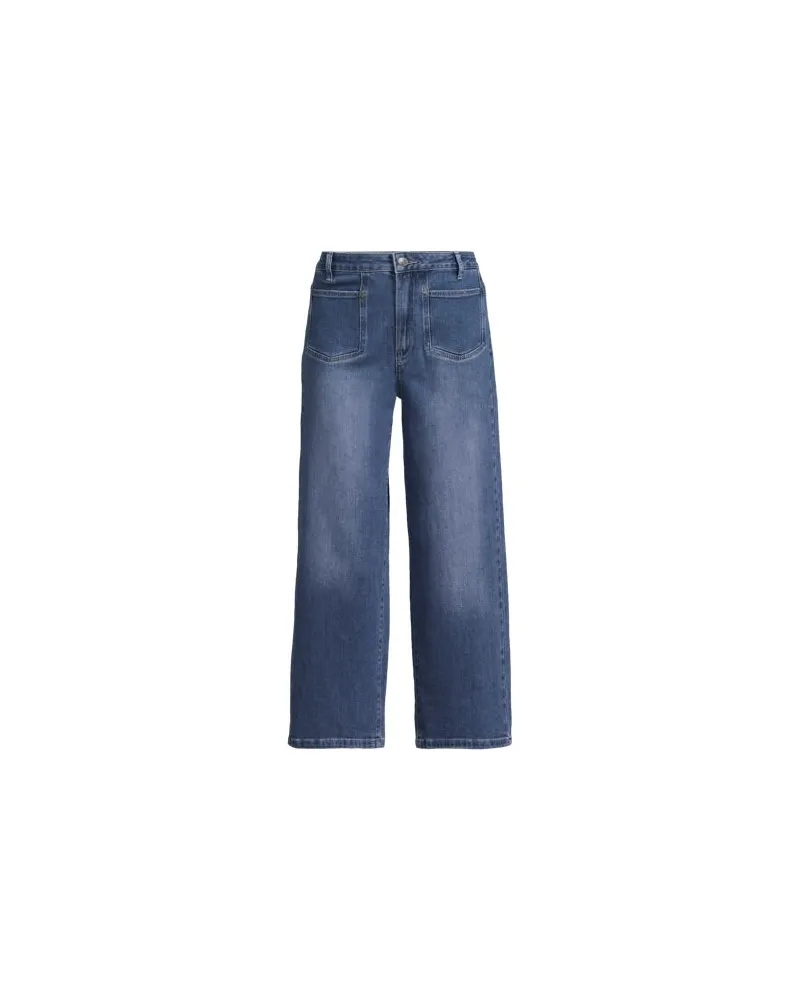 Lands' End 7/8-Jeans mit weitem Bein, Damen, Größe regular, Blau, by Blau