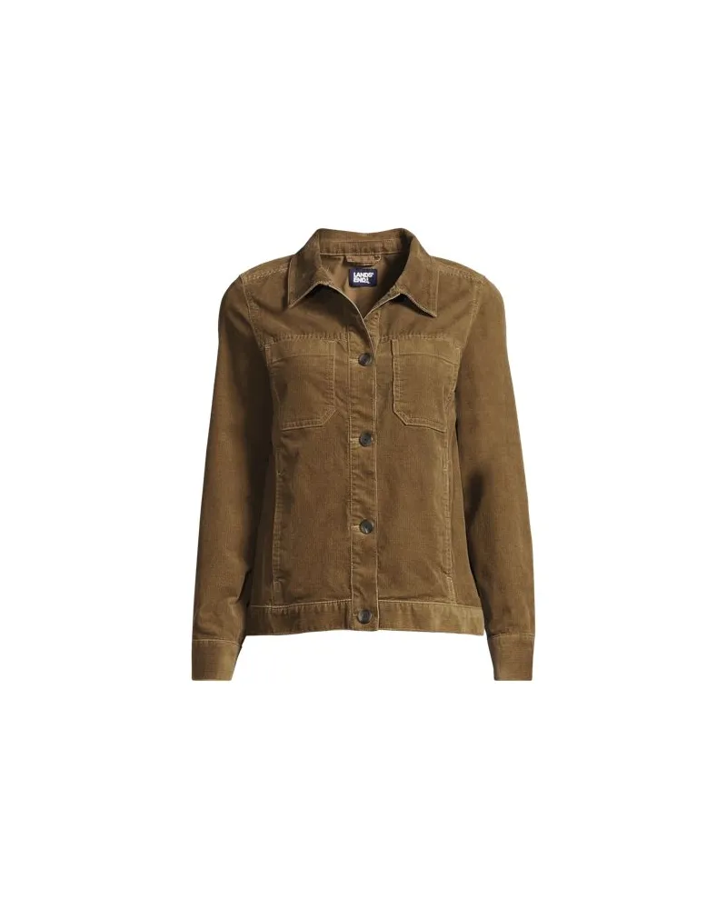 Lands' End Leicht verkürzte Cordjacke, Damen, Größe:44-46 regular, Braun, Baumwoll-Mischung, by Braun