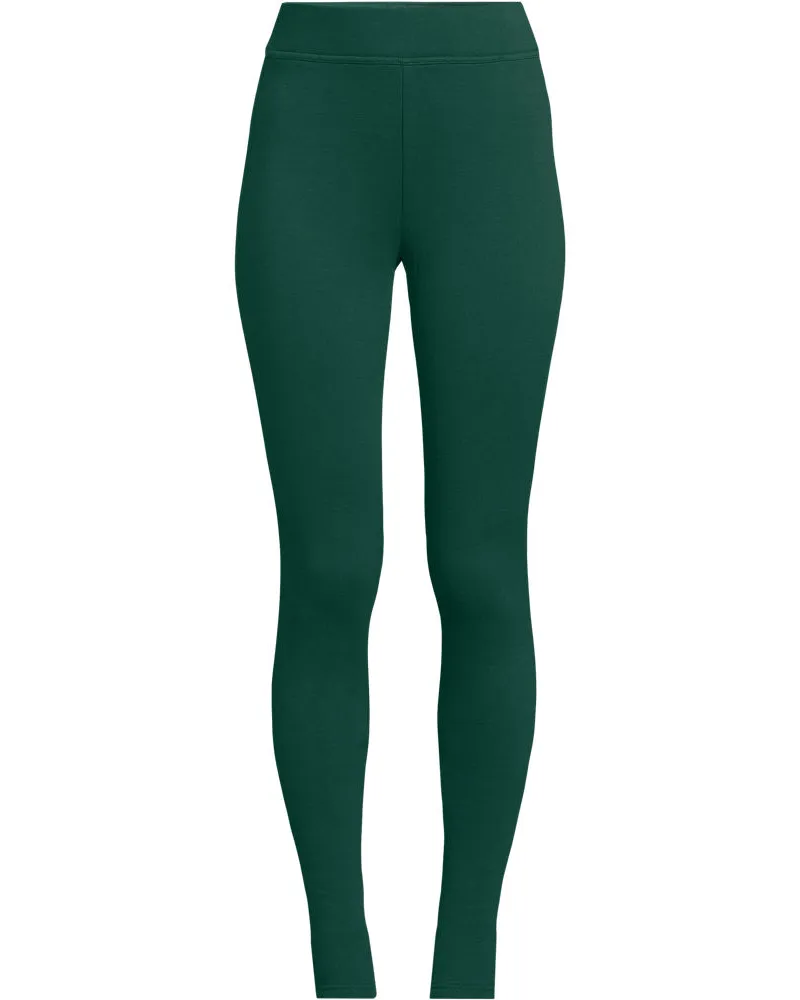 Lands' End Thermo-Leggings mit Tasche SERIOUS SWEATS, Damen, Größe plus, Grün, Baumwoll-Mischung/Polyester-Mischung, by Grün