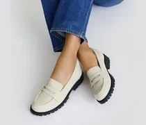 Pennyloafer mit Chunky-Sohle, Damen, Größe regular, Weiß, by