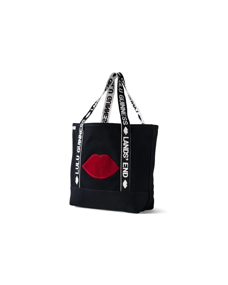 Lands' End x Lulu Guinness mittelgroße bestickte Canvastasche, Damen, Größe:null regular, Blau, Baumwolle, by Lands' End Blau