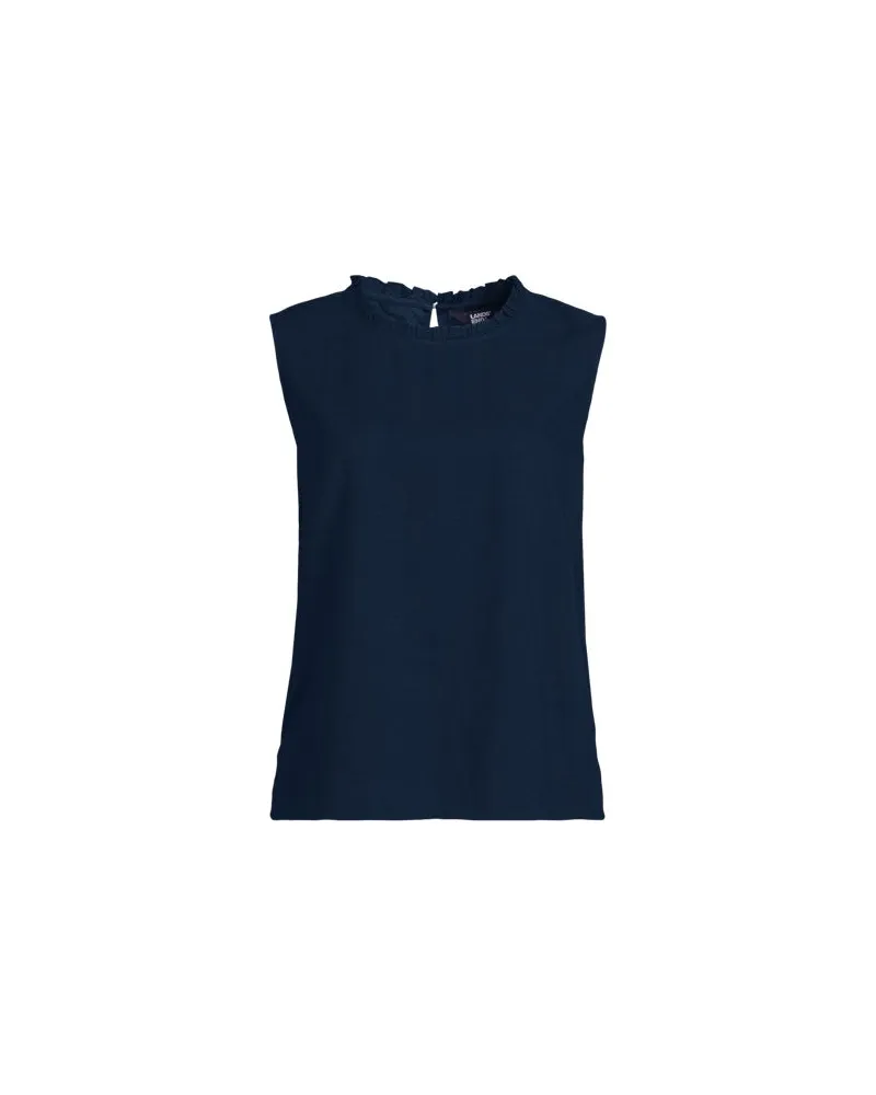 Lands' End Ärmelloses Top im Leinenmix, Damen, Größe regular, Blau, Leinen/Viskose, by Blau