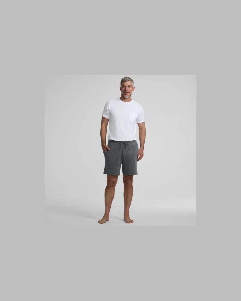 Lands' End Pyjama-Shorts aus Baumwoll-Jersey, Herren, Größe regular, Grau, Baumwolle, by Grau
