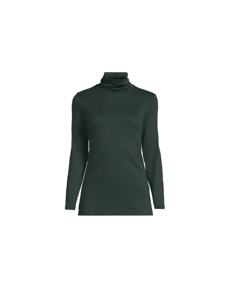 Lands' End Rollkragenshirt aus Supima, Damen, Größe plus, Grün, Baumwolle, by Grün