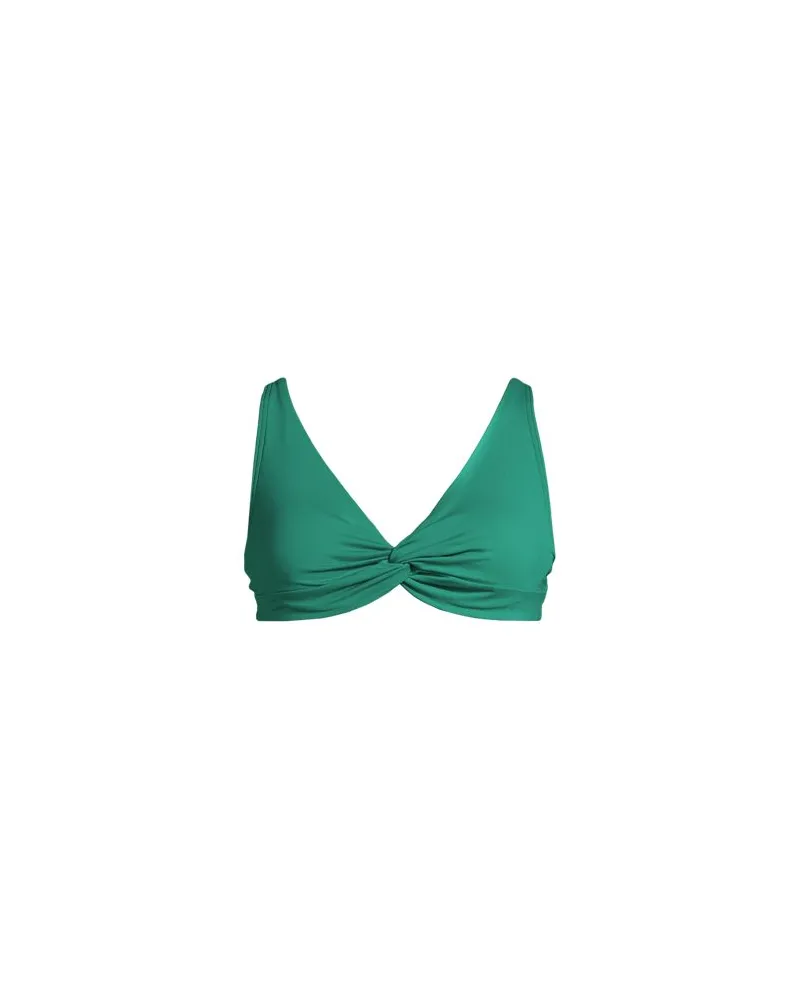 Lands' End Bikinitop mit Twist-Detail in F-Cup, Damen, Größe regular, Grün, Elasthan/Nylon-Mischung, by Grün