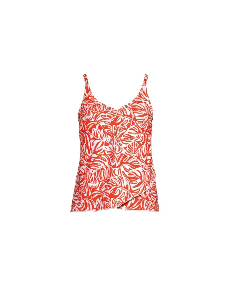 Lands' End Tankinitop mit Tulpensaum chlorresistent, Damen, Größe plus, Orange, Nylon-Mischung, by Orange