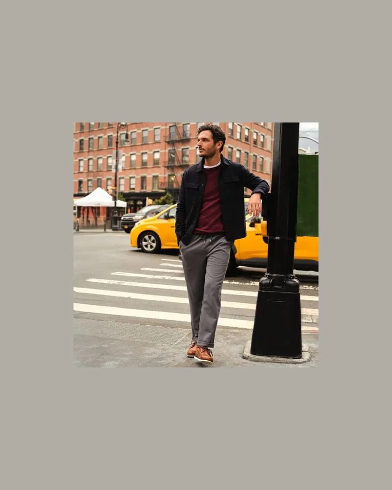 Lands' End Schlupfbundhose aus Struktur-Jersey, Herren, Größe:56-58 regular, Blau, Viskose/Polyester-Mischung, by Blau