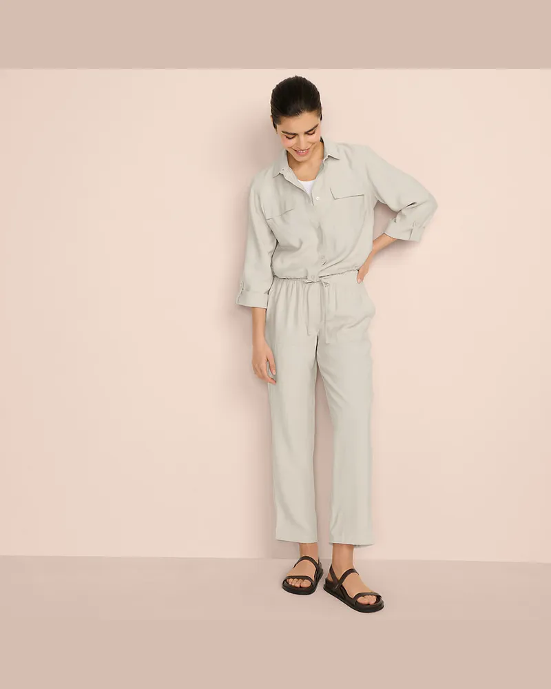 Lands' End 7/8-Twillhose, Damen, Größe regular, Beige, Polyester/Viskose, by Beige