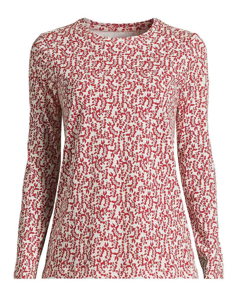 Lands' End Supima-Shirt, Langarm, Damen, Größe regular, Orange, Baumwolle, by Orange