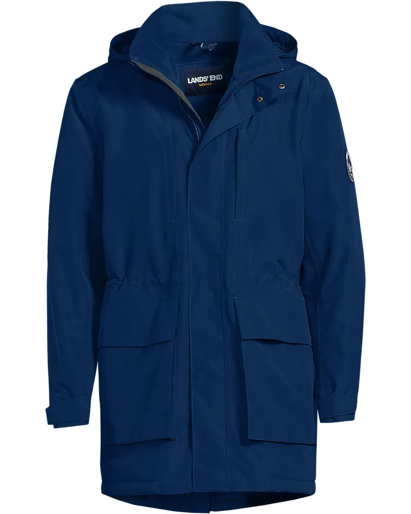 Lands' End Wasserdichter, isolierter Squall-Parka, Herren, Größe regular, Blau, Nylon, by Blau