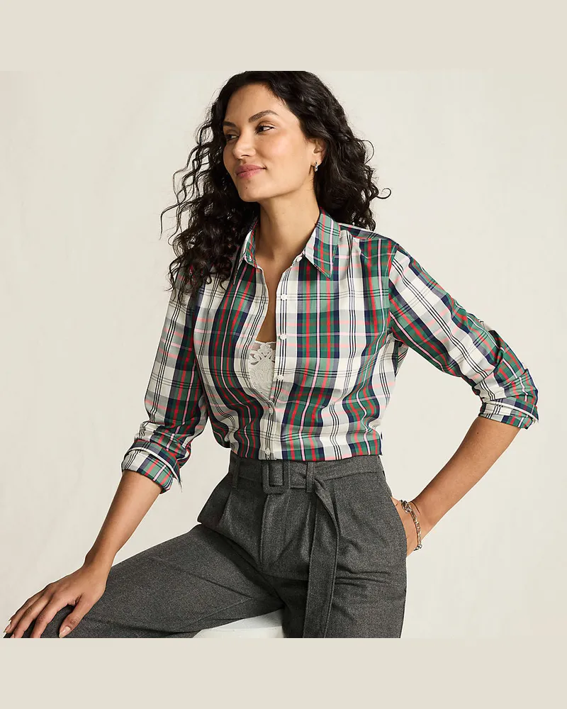 Lands' End Bügelfreie Baumwoll-Bluse, Damen, Größe:34 regular, Weiß, Baumwolle, by Weiß