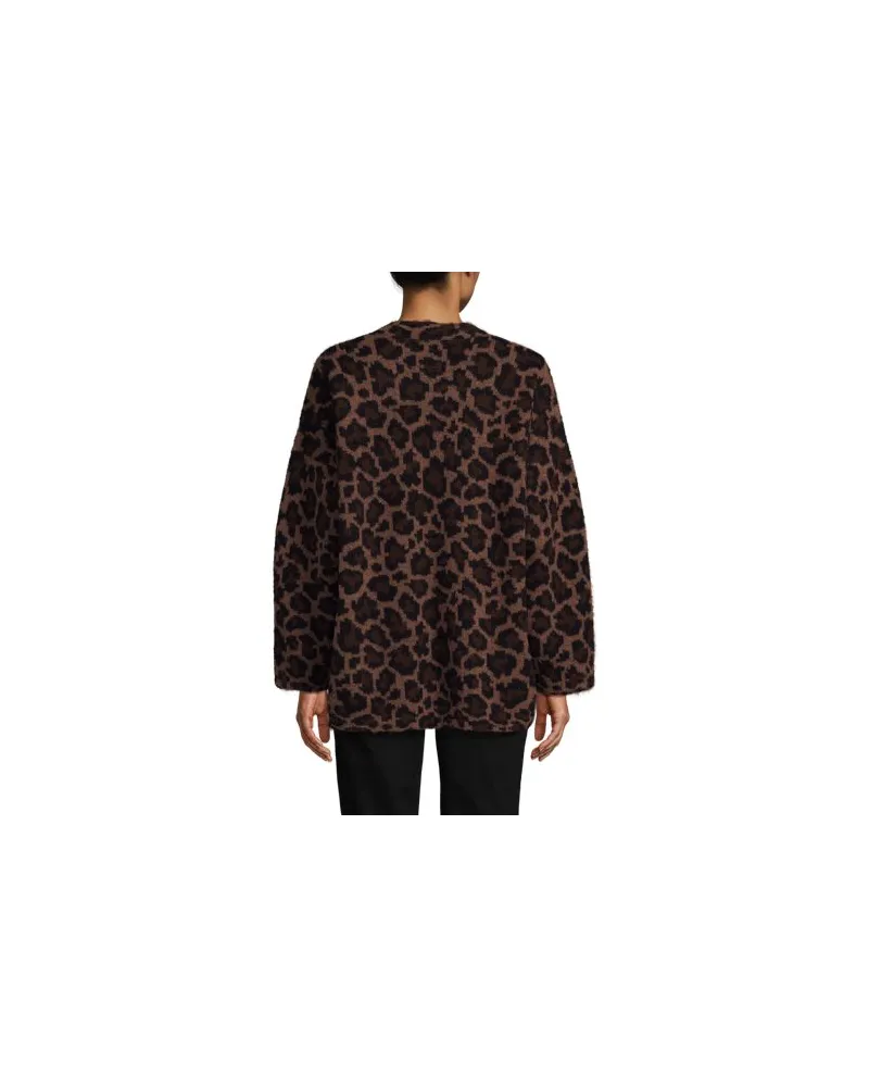 Lands' End Offener Long-Cardigan aus Wimperngarn, Damen, Größe regular, Braun, Polyester-Mischung/Nylon-Mischung, by Braun