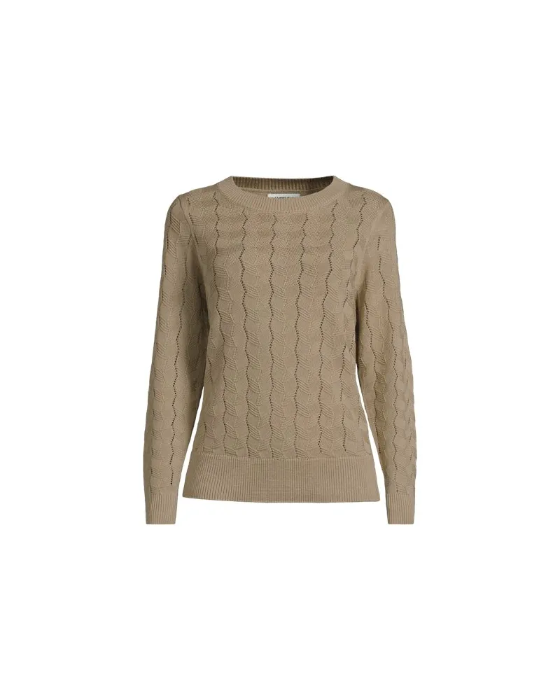 Lands' End Rundhalspullover aus Leinenmix, Damen, Größe regular, Weiß, by Weiß