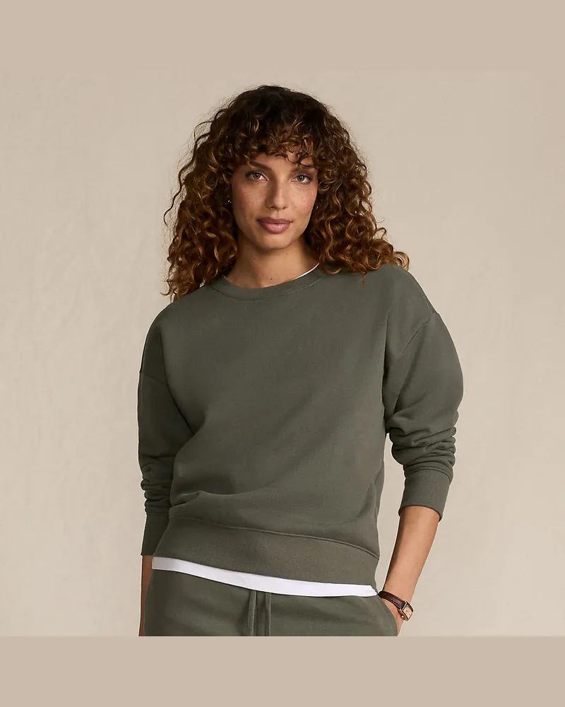 Lands' End Sweatshirt SERIOUS SWEATS, Damen, Größe regular, Grün, Elasthan/Baumwoll-Mischung/Polyester-Mischung, by Grün