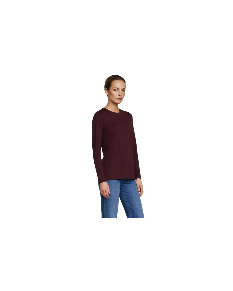 Lands' End Supima-Shirt, Langarm, Damen, Größe:44-46 petite, Rot, Baumwolle, by Rot