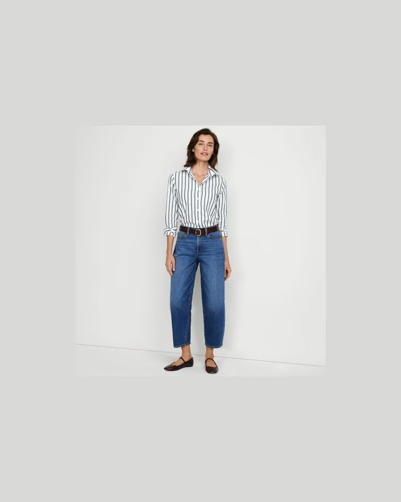 Lands' End Barrel-Jeans High Waist, Damen, Größe regular, Blau, Elasthan/Baumwoll-Mischung/Polyester-Mischung, by Blau