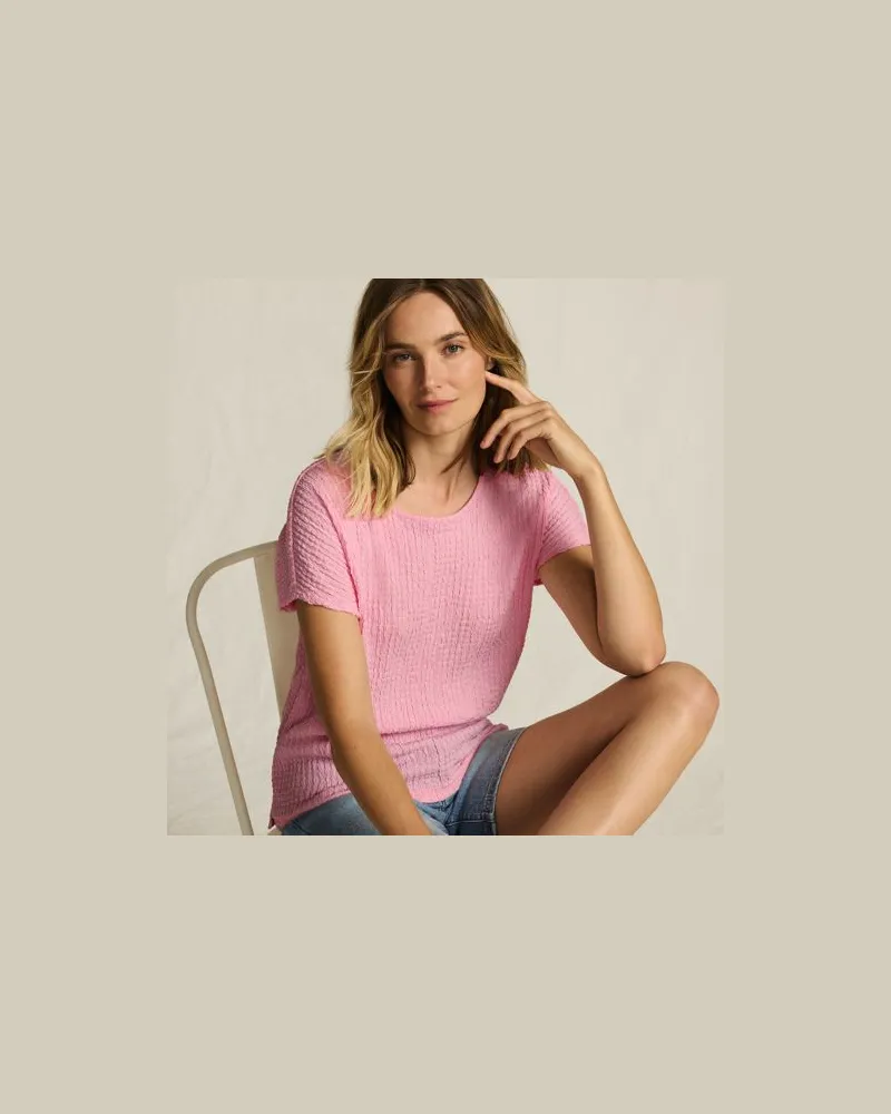 Lands' End Crinkle-Shirt, Damen, Größe:32-34 regular, Pink, Polyester/Viskose/Polyester-Mischung, by Pink