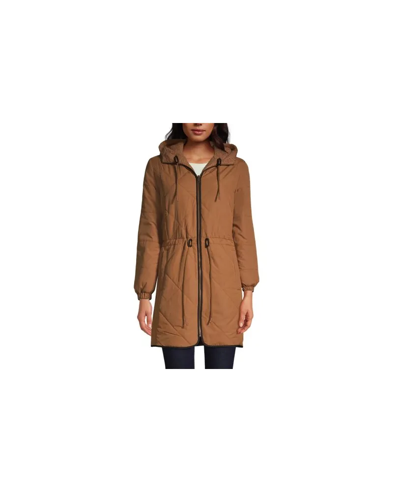 Lands' End Bouclé-Wendemantel, Damen, Größe:40-42 regular, Braun, by Braun