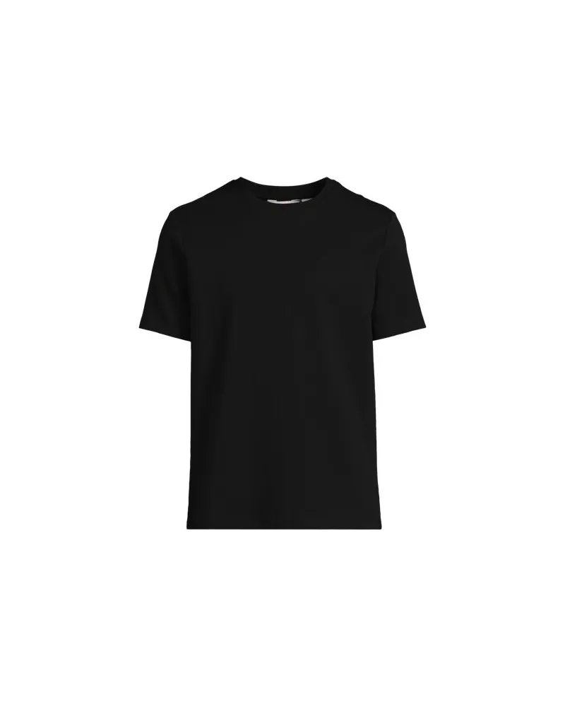 Lands' End Deluxe Soft T-Shirt, Herren, Größe:60 regular, Schwarz, Baumwolle/Polyester/Baumwoll-Mischung, by Schwarz