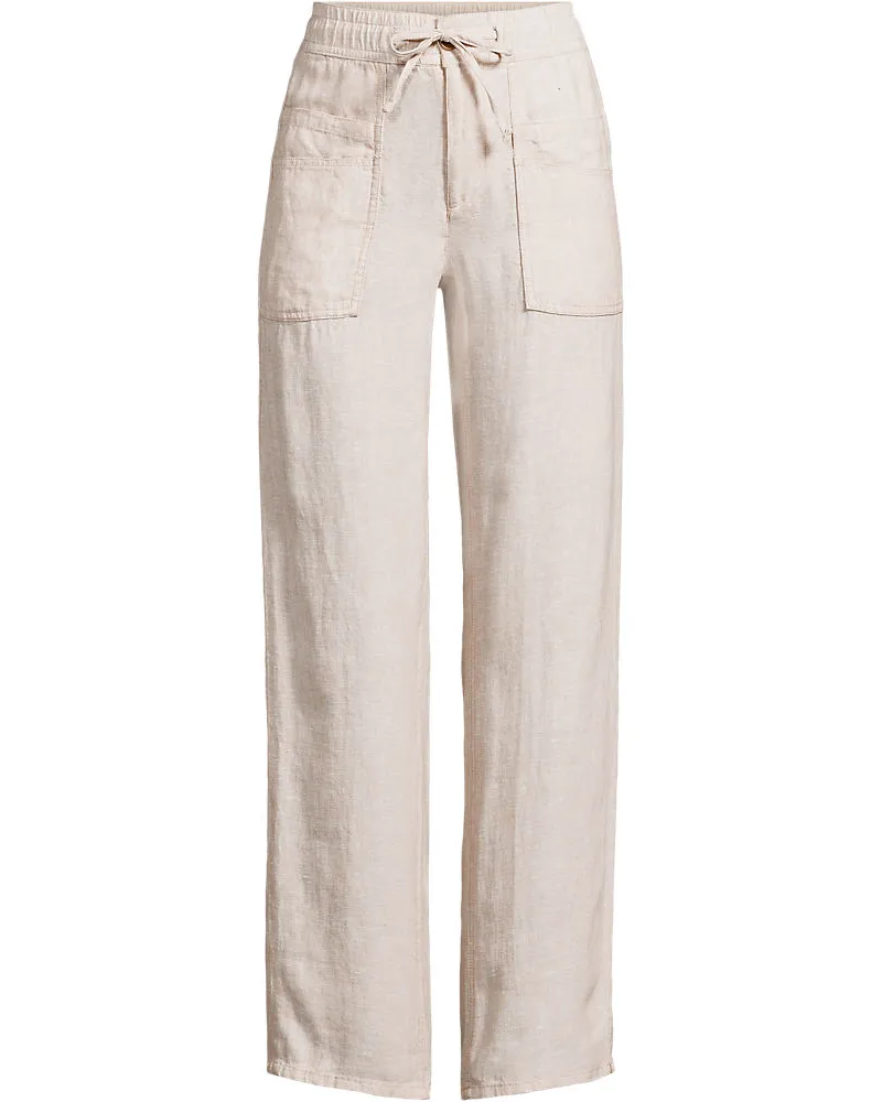 Lands' End Relaxte Leinenhose mit geradem Bein, Damen, GrÃ¶ÃŸe petite, WeiÃŸ, by Weiãÿ