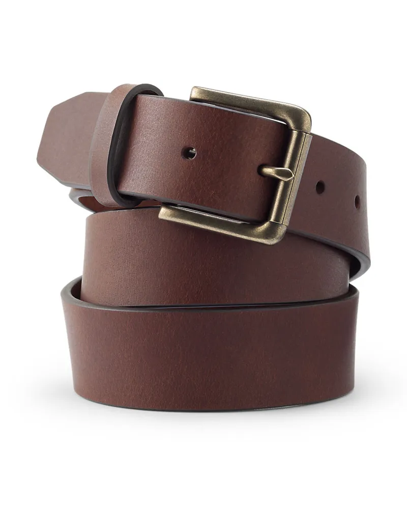 Lands' End Ledergürtel im Vintage-Stil, Herren, Größe regular, Braun, Leder, by Braun