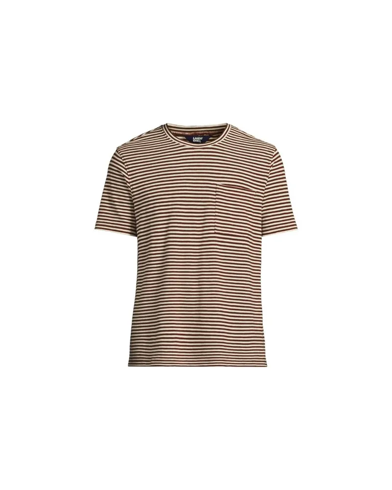 Lands' End Kurzarm-Shirt aus Baumwoll-/Leinenmix, Herren, Größe:60 regular, Beige, Baumwolle/Leinen, by Beige