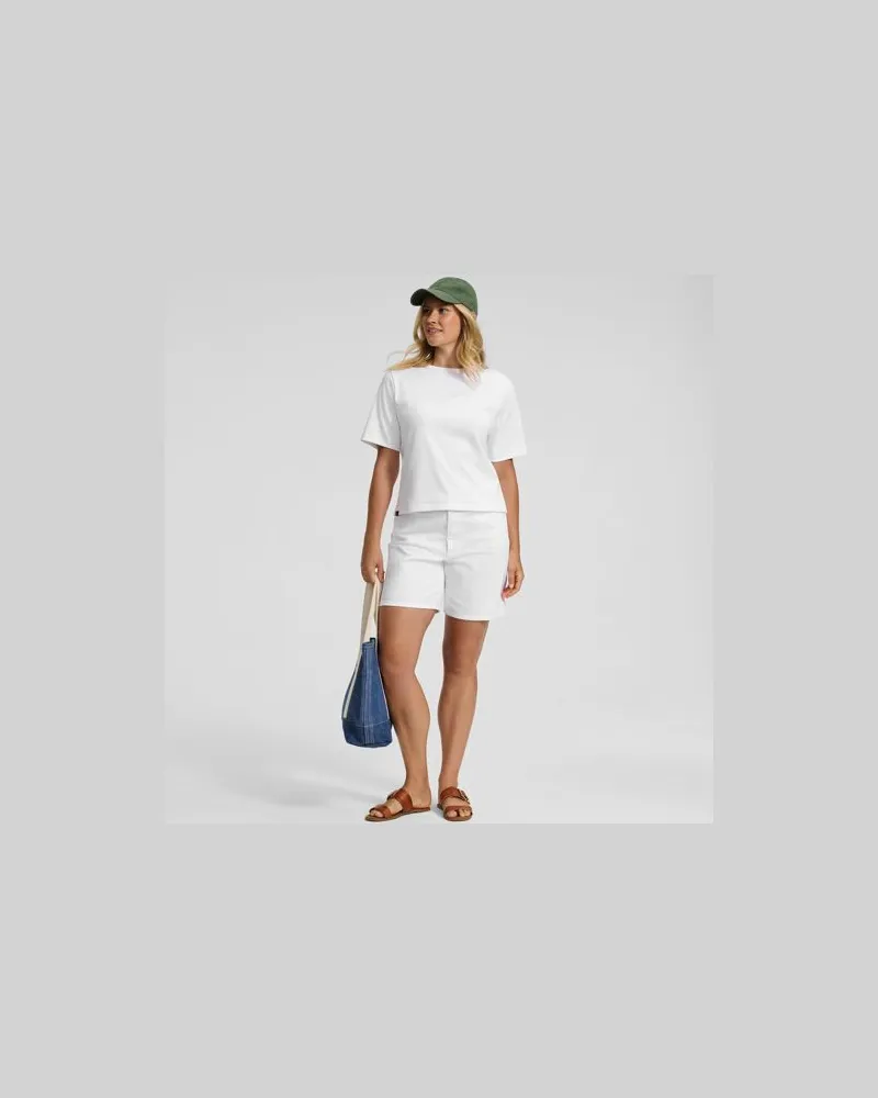 Lands' End Kastiges Supima Interlock-Shirt '63, Damen, Größe regular, Weiß, Baumwolle, by Weiß