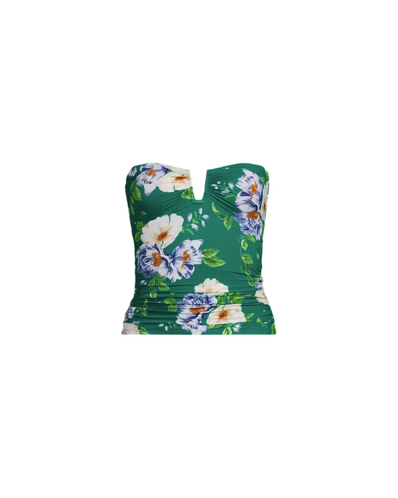 Lands' End Bandeau-Tankini-Top Slender, Damen, Größe plus, Grün, Elasthan/Nylon-Mischung, by Grün