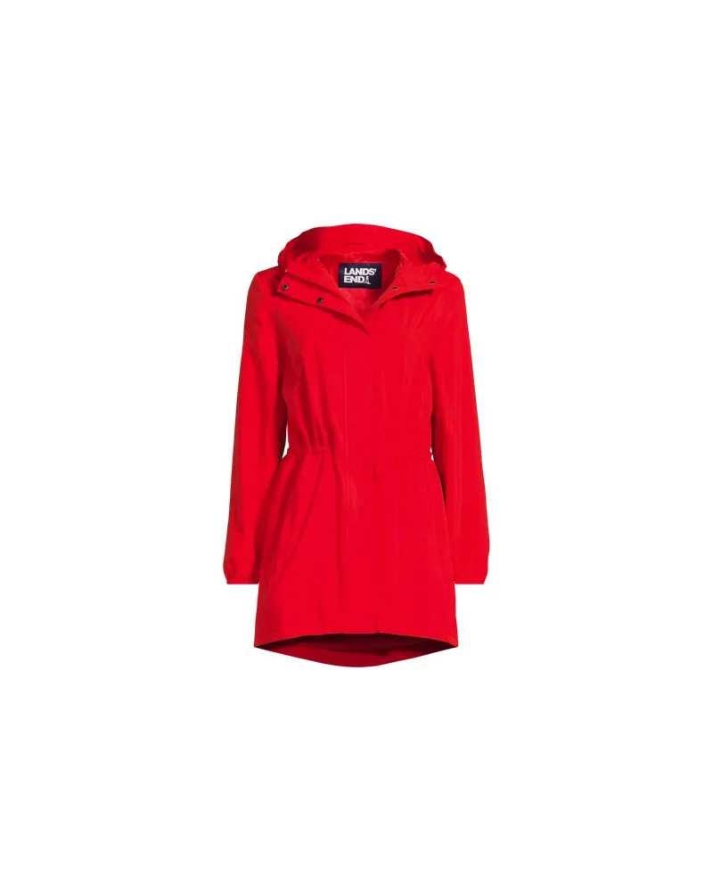 Lands' End Wasserdichte Regenjacke mit Packfach, Damen, Größe:44-46 regular, Rot, Polyester, by Rot