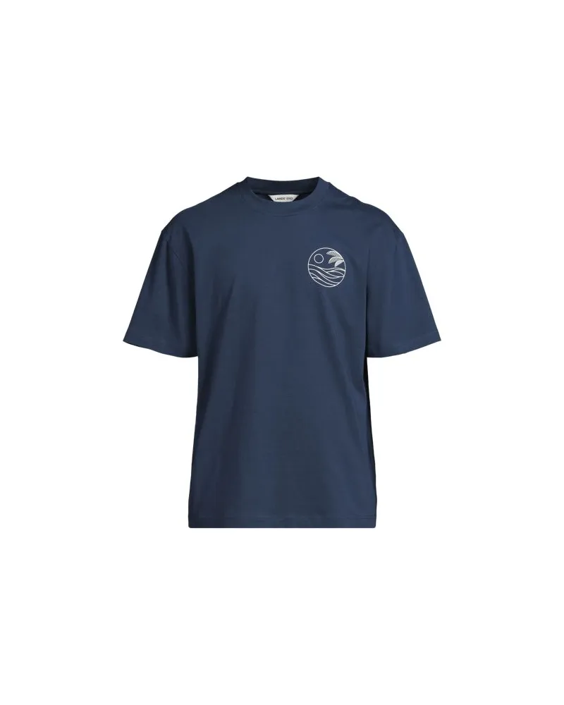 Lands' End Grafik T-Shirt, Herren, Größe:44-46 regular, Blau, Baumwolle, by Blau