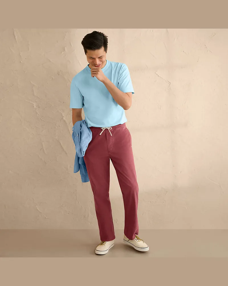 Lands' End Entspannte Schlupfbund-Hose, Herren, Größe regular, Braun, Elasthan/Baumwoll-Mischung, by Braun