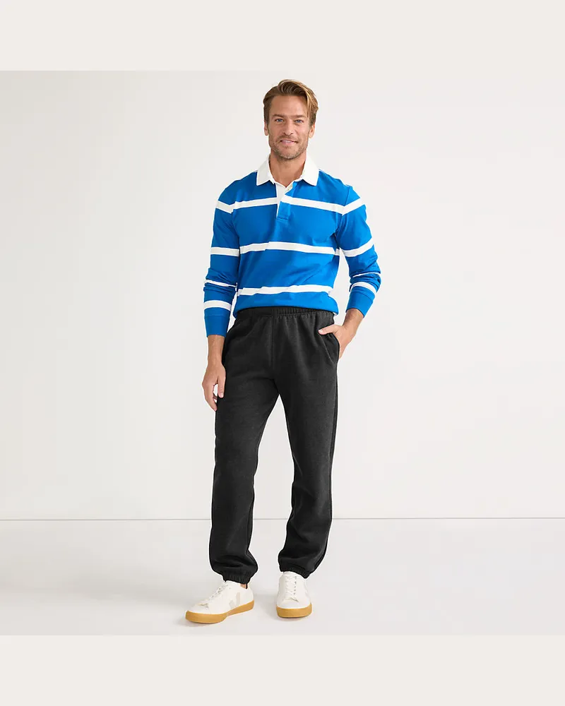 Lands' End Serious Sweats Jogginghose, Herren, Größe regular, Schwarz, Baumwoll-Mischung/Polyester-Mischung, by Schwarz
