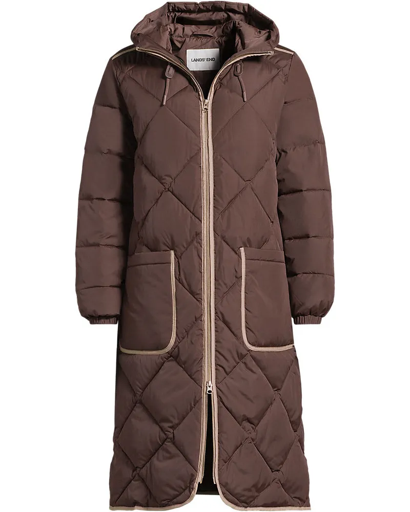 Lands' End Isolierter FeatherFree™ Steppmantel, Damen, Größe regular, Braun, Polyester, by Braun