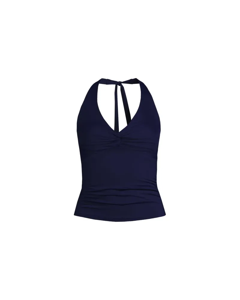 Lands' End Neckholder-Tankinitop, Damen, Größe regular, Blau, Nylon-Mischung, by Blau
