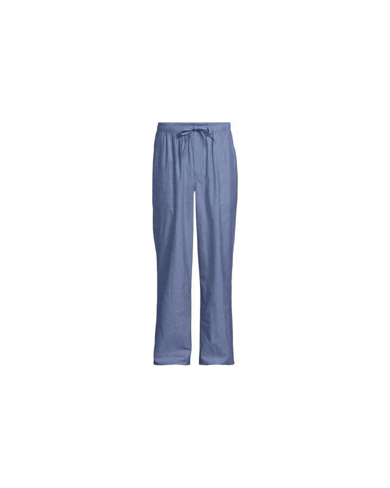 Lands' End Essenzielle Baumwoll-Pyjamahose, Herren, Größe:60 regular, Blau, Baumwolle, by Blau
