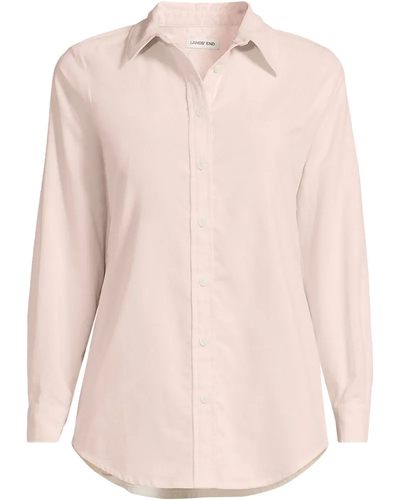 Lands' End Feincord-Hemdbluse, Damen, GrÃ¶ÃŸe regular, WeiÃŸ, Baumwolle, by Weiãÿ