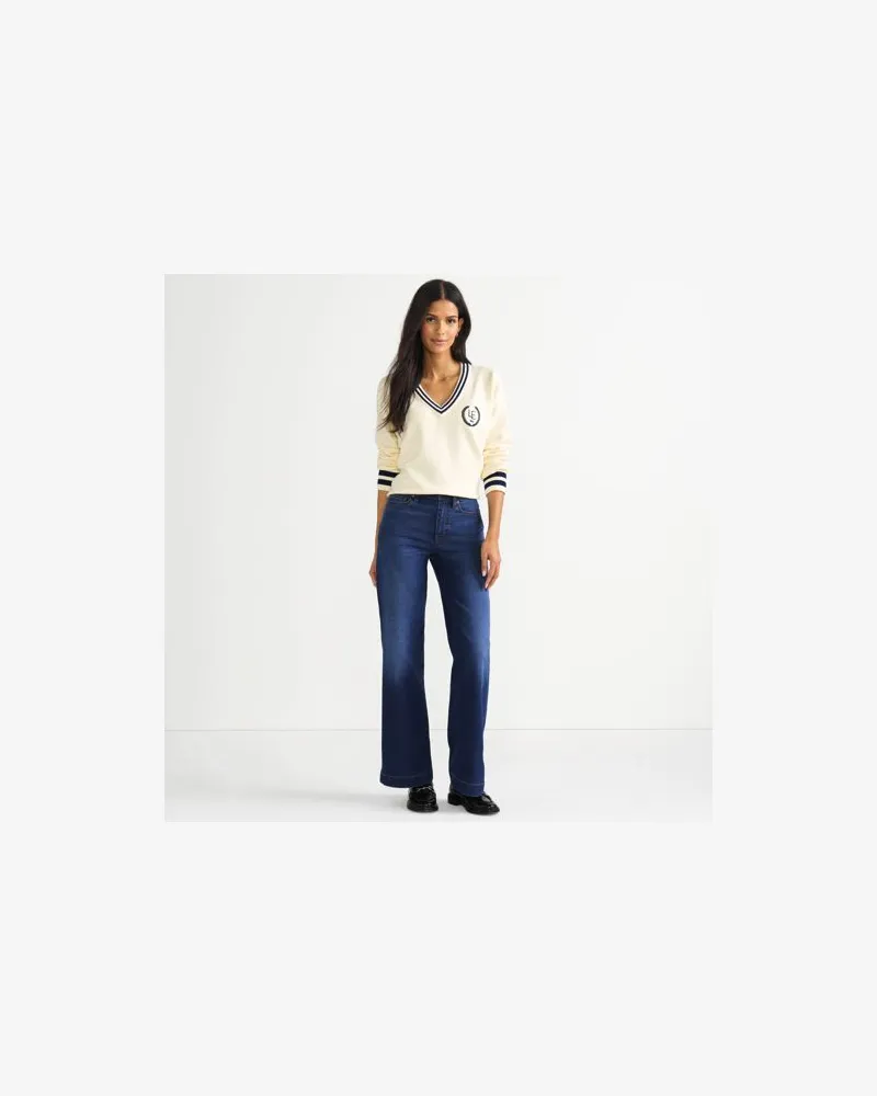 Lands' End Recover Jeans High Waist mit weitem Bein, Damen, Größe regular, Blau, by Blau